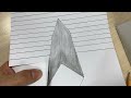 Floating Cube - 3D Drawing on Paper for Beginners