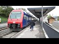 Bahnverkehr beim Bahnübergang & Bahnhof bei Illnau, Kanton Zürich, Schweiz 2019