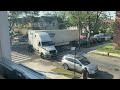 truck making tight turn on residential street pt 3