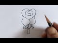 Rose flower drawing from letter S & ❤️ sign l Easy Rose drawing tutorial step by step for beginners🌹