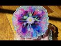 Resin rainbow flower with a real daisy