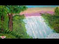 Easy waterfall painting|  #waterfallpainting #landscapepainting #acrylicpainting
