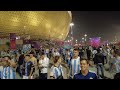 Post match celebrations | Argentina fans celebrate winning FIFA World Cup outside Lusail Stadium