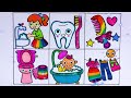 Learn How to draw Hygiene Habits-Brush your teeth -Wash your hands- Take a bath- Glitter art