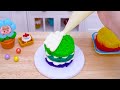 M&M Ice Cream Making 🌈 1000+ Miniature Rainbow Candy Ice Cream Cone Decorating 🌈 Mini Cakes Recipe