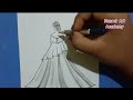 How to draw a girl with beautiful dress || Drawing a beautiful dress with a girl