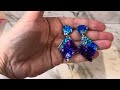 Resin Craft making UV RESIN earrings using nail foils #craft #temu