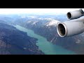 Lufthansa Boeing 747-400 - EXTREME low pass over Coast Mountain Range on approach to Vancouver