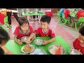 Trường MN Tây Ninh, huyện Tiền Hải, Hoạt động tổ chức bữa ăn cho trẻ.