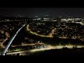 Dji Mini 4 Pro Drone Night Flight Showing Railway Workers Cleaning Train Tracks In Cottingley Leeds.