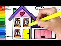Draw and Color a House with a Pool 🏡👙🌊🏊🌞🌈 Drawings for Kids