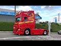 Truckshow Ciney 2024 Part 2 with Van Herk Scania V8 open pipes sound and other beautiful Trucks