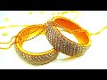 How To Make Beautiful Silk Thread Bangles Using Stone Chain, Gold Ball Chain