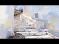 Digital Oil Painting on iPad Pro |  white stairs  |  Art Set4  App