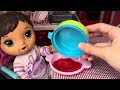 BABY ALIVE doll Suzy Night routine | Bath time 🛁 and feeding and changing 🥣