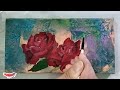 How to paint red roses| easy Roses painting| #acrylicpainting #pouringart #rosepainting