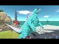 Aquatics Battle - The Bloop VS Blue Team Godzilla x Huggy wuggy - Animal Revolt Battle Simulator