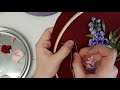 Вышивка лентами миниатюры с пионами и дельфиниумом DIY Tutorial Ribbon embroidered peony & delfinium