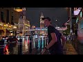 Las Vegas night life after Hillary 4K rainy ambient ASMR public walking tour at night on the strip