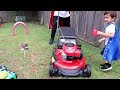 Best Lawn Mower, Weed Eater, Leaf Blower 30 Minute Video with Super Krew Mowing the Lawn for Kids