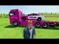 Double Flatbed Trailer Truck vs Speedbumps | Train vs Cars | Tractor vs Train | BeamNG.Drive