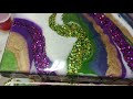 #74- Creating A Mardi Gras/Peacock Inspired Resin Geode... Full Tutorial