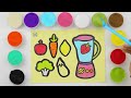 Sand painting a Blender mixer and Vegetables for Kids & Toddlers | Easy art