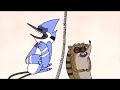 Regular Show - Mordecai and Rigby Laughing Against A Wall
