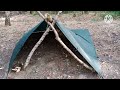 a basic bushcraft camp setup  ..fail..