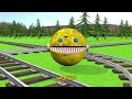 【踏切アニメ】あぶない電車 Ms PACMAN Vs 5 Train Crossing 🚦 Fumikiri 3D Railroad Crossing Animation