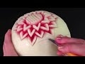 Simple Watermelon Flower Style - Int Lesson 1 By Mutita Art Of Fruit And Vegetable Carving Video