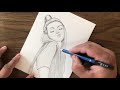How to draw a girl with a bun and beautiful hairs || Pencil sketch