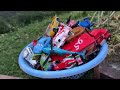 Clean up muddy minicars & disney pixar car convoys! Play in the garden