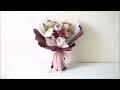 Dried flowers bouquet wrapping