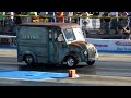 A Crusty 1963 Chevy Nova Gasser puts on a show for the crowd