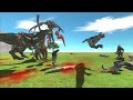 3 VS 2 ALL DINOSAURS WITH REPTILES VS INFERNALS WITH MUTANT PRIMATE - Animal Revolt Battle Simulator