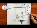 Father's Day Special Drawing/ Father's Day Poster/ Father's Day Drawing/ Father and Daughter Drawing
