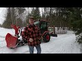 740 Blading Driveway Ice. Kubota LX2610 Tractor. LX2980 Snowblower. RB1672 Rear Blade.  4K
