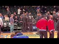 📺 Kevin Durant and Stephen Curry up close at Barclays Center, warmups b4 Warriors-Nets [latepost]