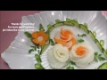 Art In Radish & Carrot Roses Design - Best Vegetable Flower Carving Garnish