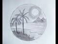 Easy circular scenery drawing || Circular drawing for beginner's||pencil drawing | #drawing #art