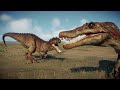 T Rex vs Indominus rex vs Spinosaurus vs All Carnivore Dinosaurs - Jurassic World Evolution 2 Desert