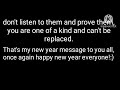 My new year message!