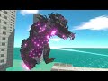 Godzilla Breath Destroys Buildings - Animal Revolt Battle Simulator