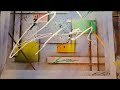 Abstracte kunst met schilderstape, spuitverf en acryl -- Blocks -- E.S.Art