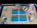 #1350 Easy Way To Do Waves In These Amazing Resin Beach Coasters