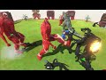 Aquatics Battle - The Bloop VS Godzilla 2014 + Huggy Wuggy + Lion - Animal Revolt Battle Simulator
