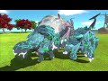 Wooden Godzilla + Rainbow Godzilla VS Blue Bloop - Animal Revolt Battle Simulator