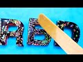 Epoxy Resin Letter Keychains With Nail foils | Design #11 | #resinart #nailfoil #creativeart