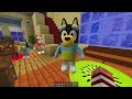 7 HACKS de CONSTRUCCIÓN SEGURA de la FAMILIA BLUEY contra BINGO MUTANTE en MINECRAFT